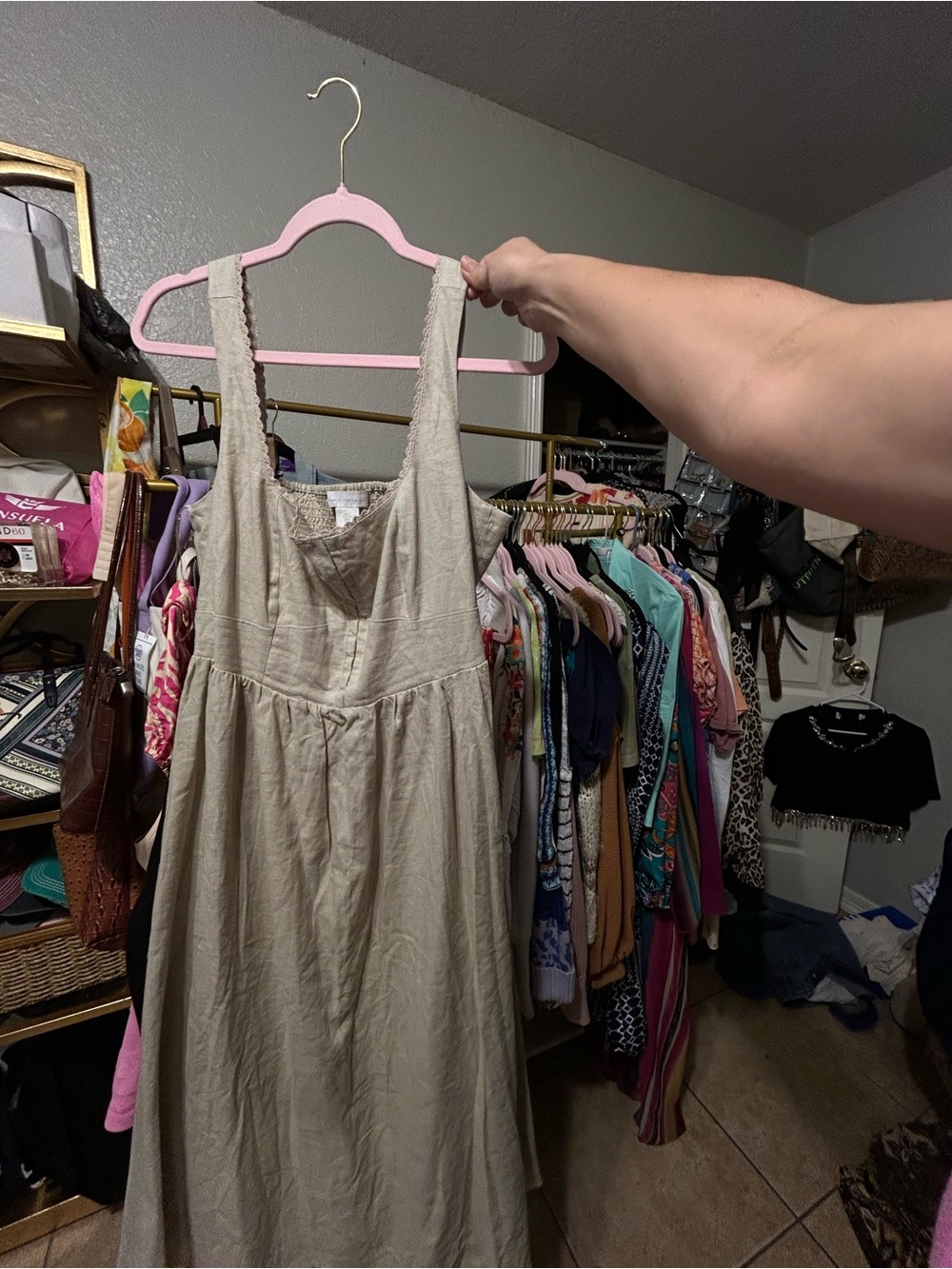 House of Harlow 1960 Neutral Beige Maxi Dress